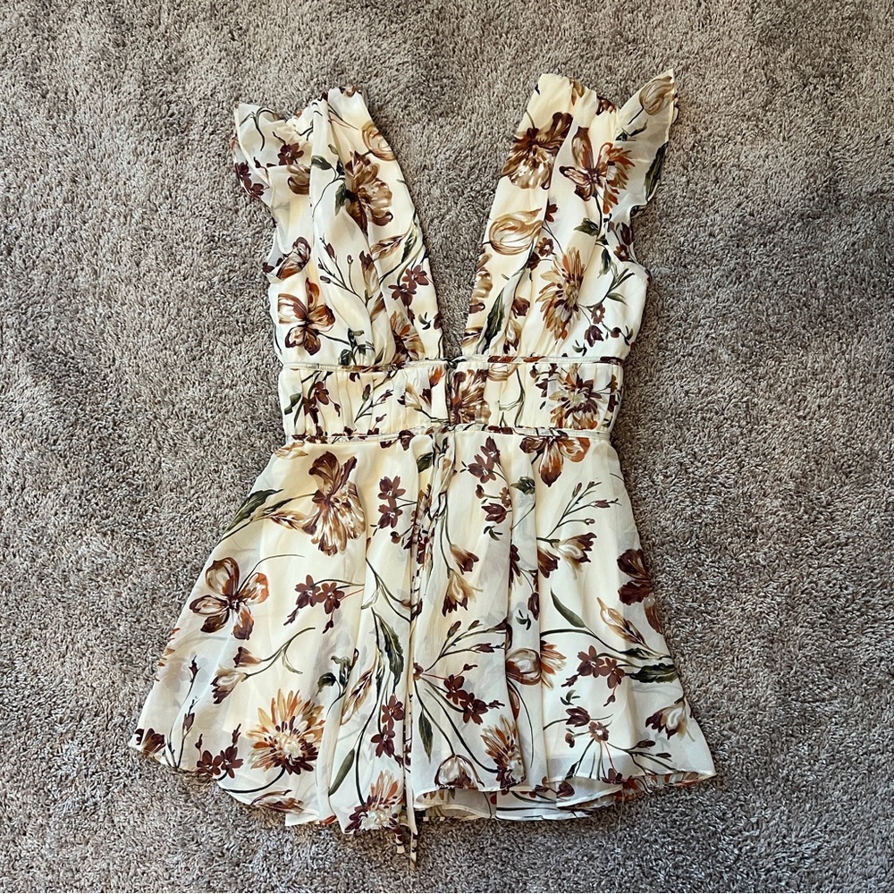 Floral V-Neck Romper